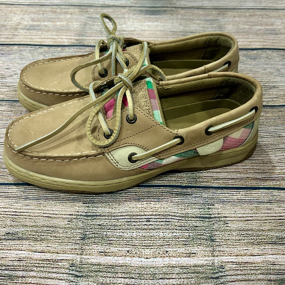 NWOT Sperry Topsider girls Bluefish boat shoes light brown sz 3